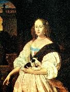 Frans van Mieris portratt av ung dam oil